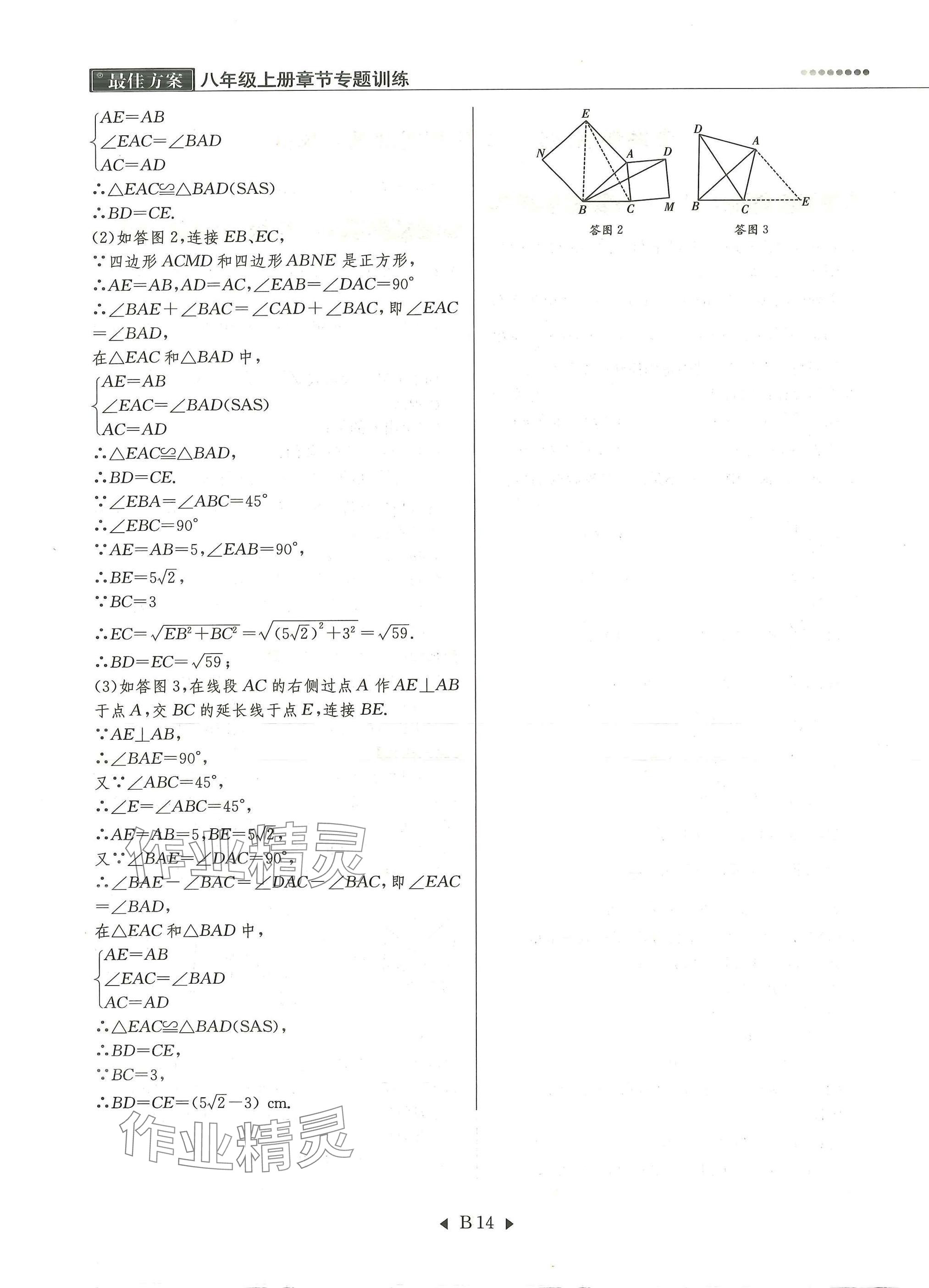 2025年每周最佳方案八年級數學上冊北師大版&nbsp;參考答案第14頁