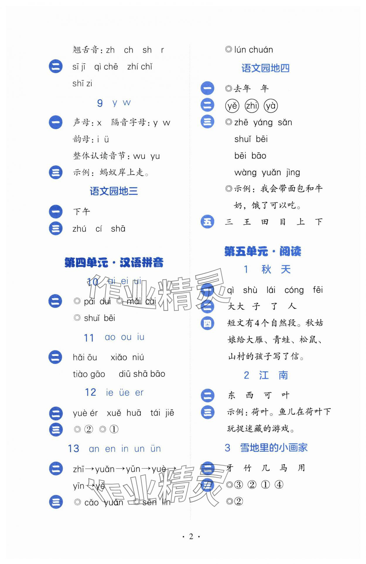 2025年人教金学典同步解析与测评一年级语文上册人教版 第2页