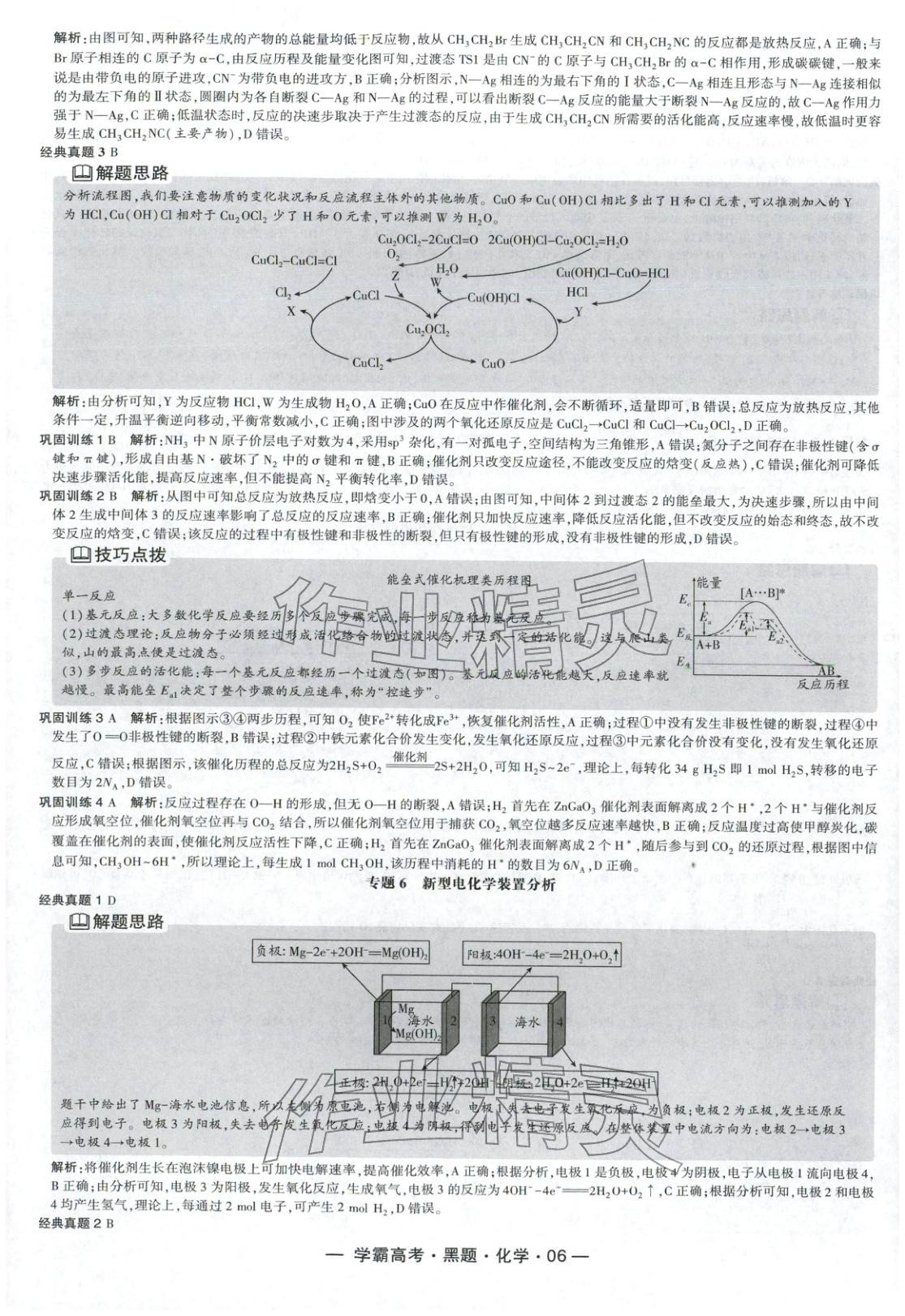 2025年学霸高考黑题化学人教版 参考答案第6页