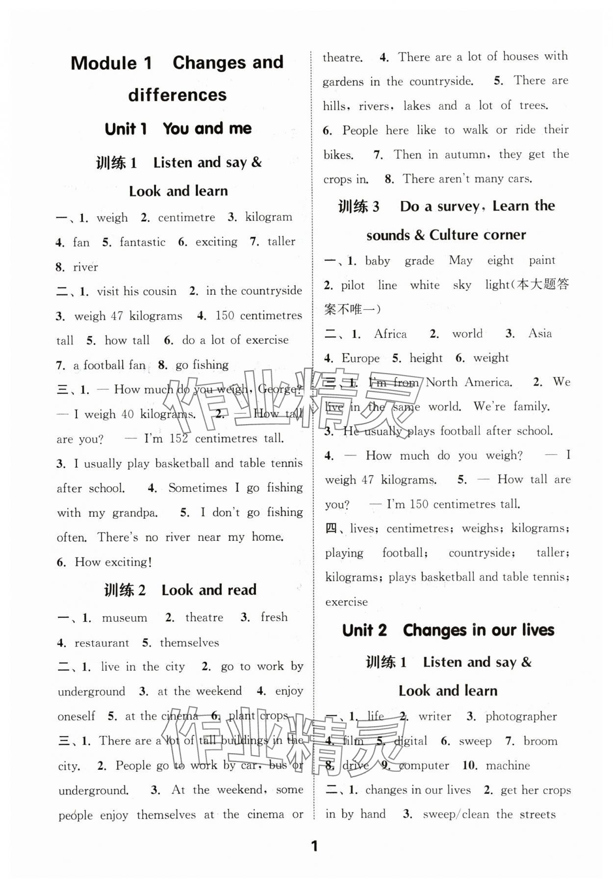 2025年通城學典默寫能手六年級英語下冊滬教版 第1頁