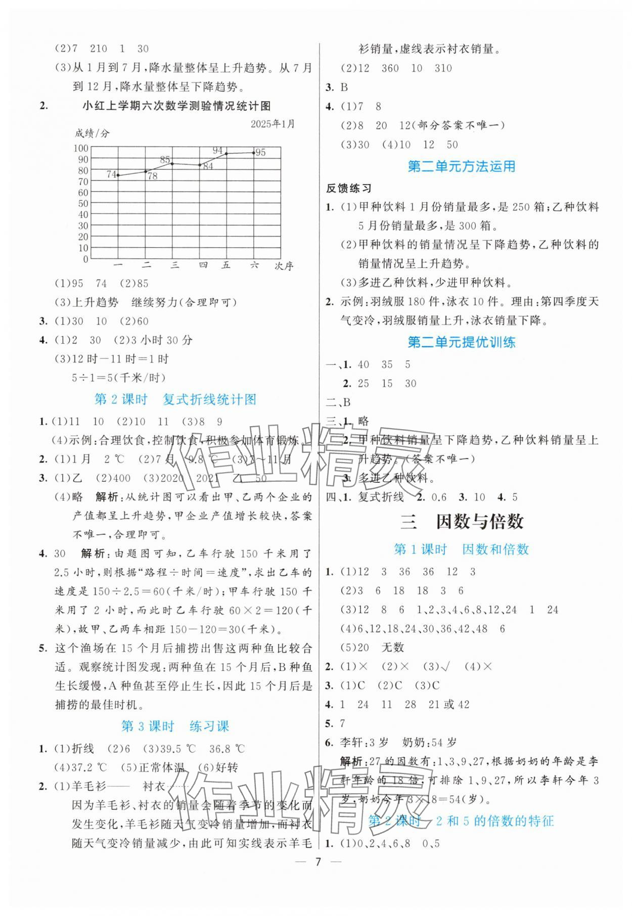 2025年亮点激活提优天天练五年级数学下册苏教版 第7页