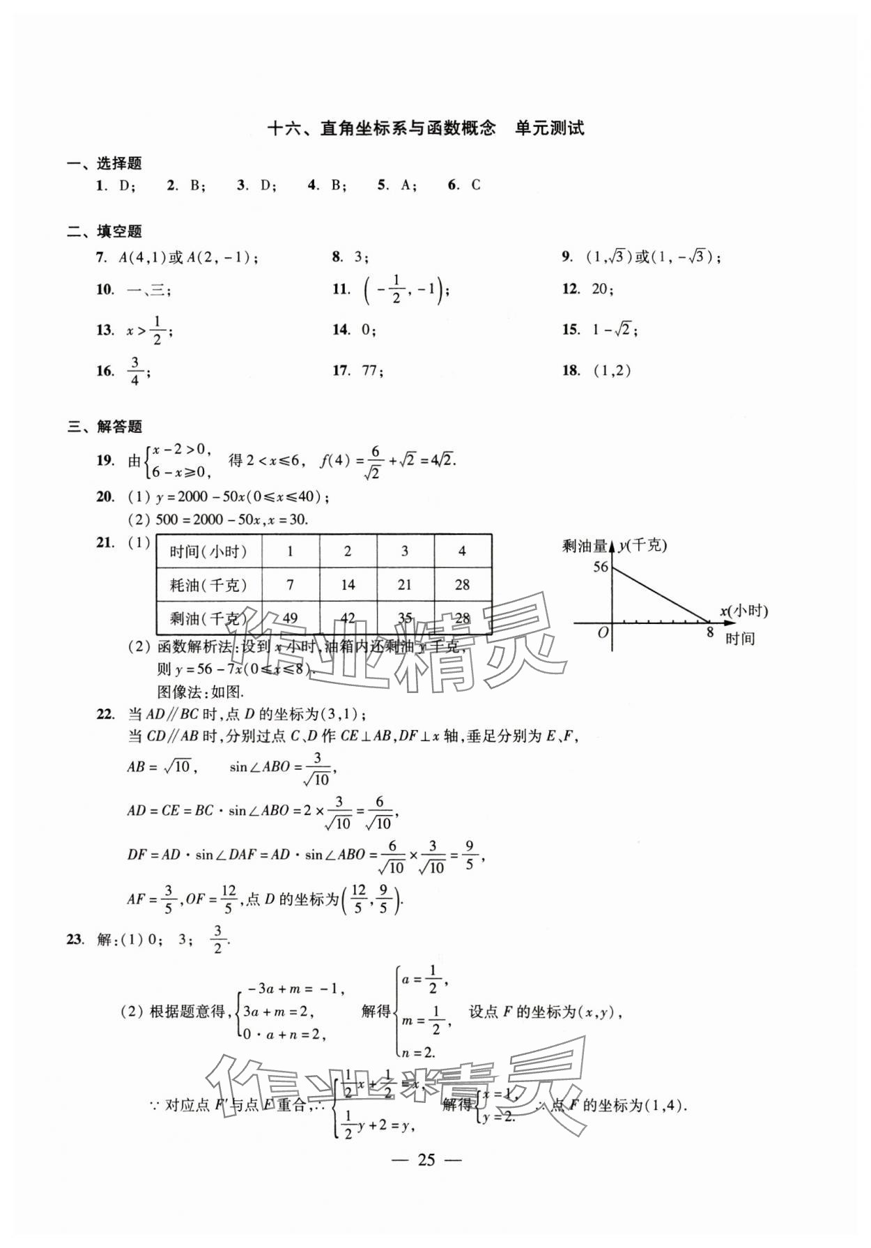 2025年初中測(cè)試與評(píng)估數(shù)學(xué) 參考答案第25頁