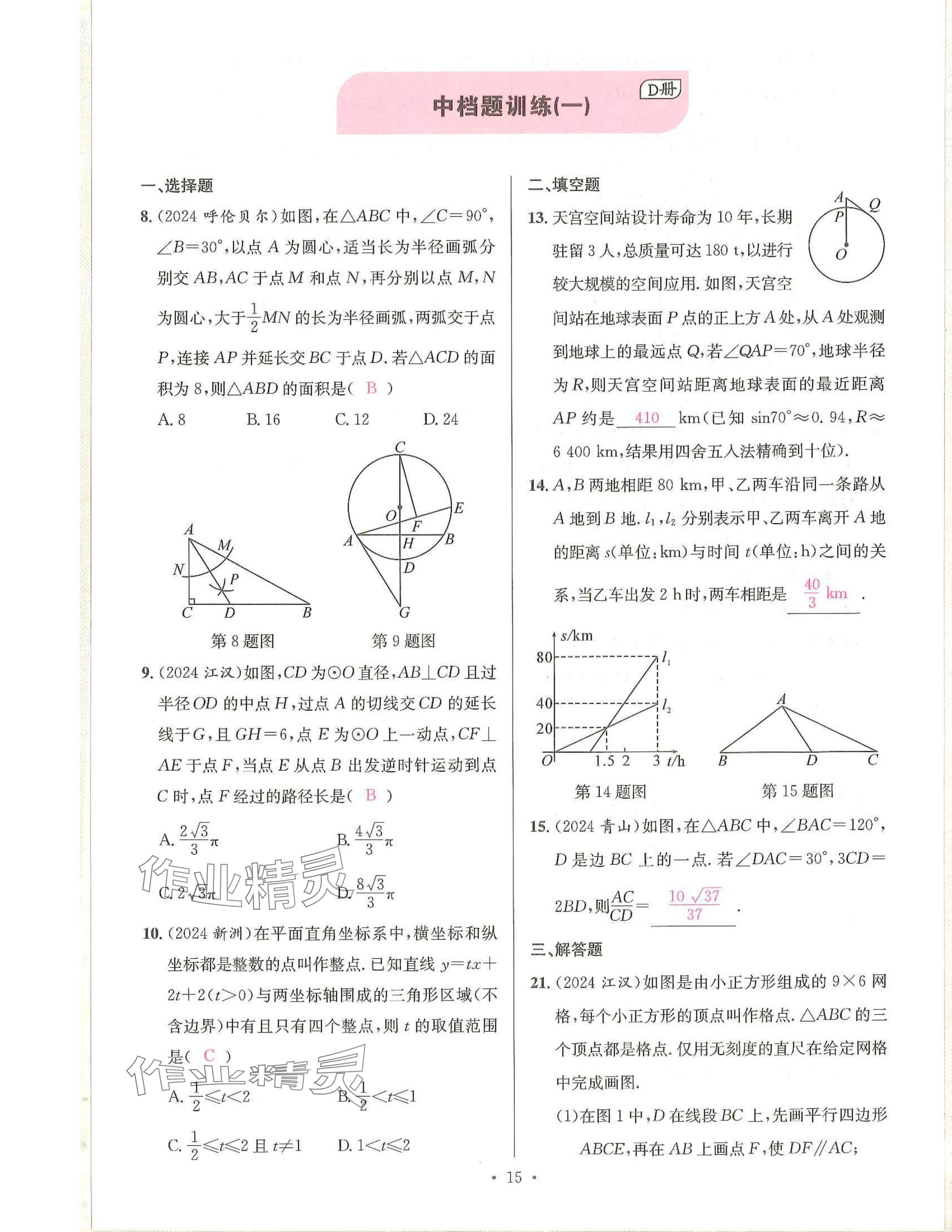 2025年一品中考數(shù)學(xué)武漢專版 參考答案第15頁