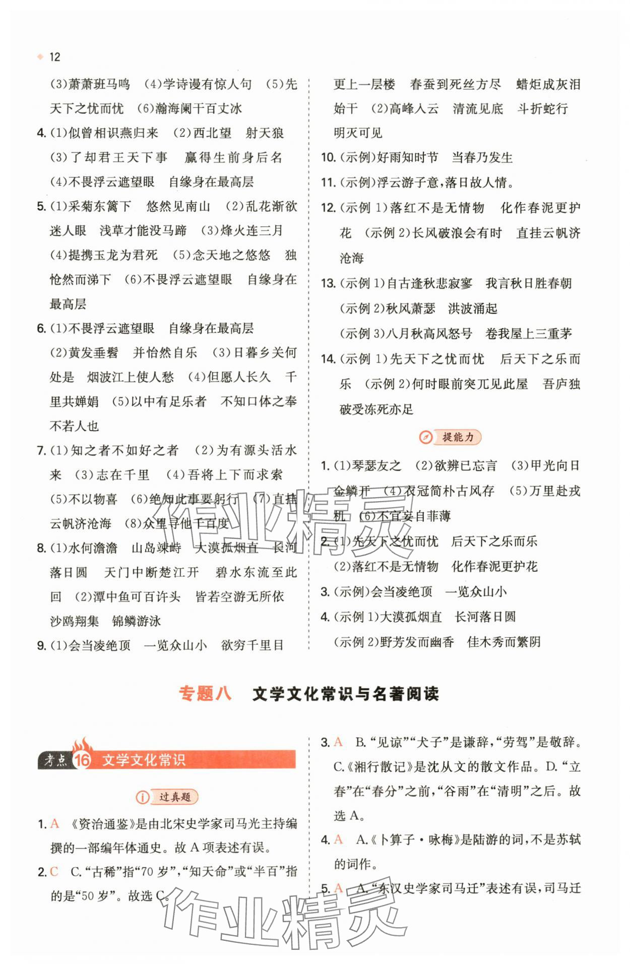2024年一本中考訓練方案語文 第12頁