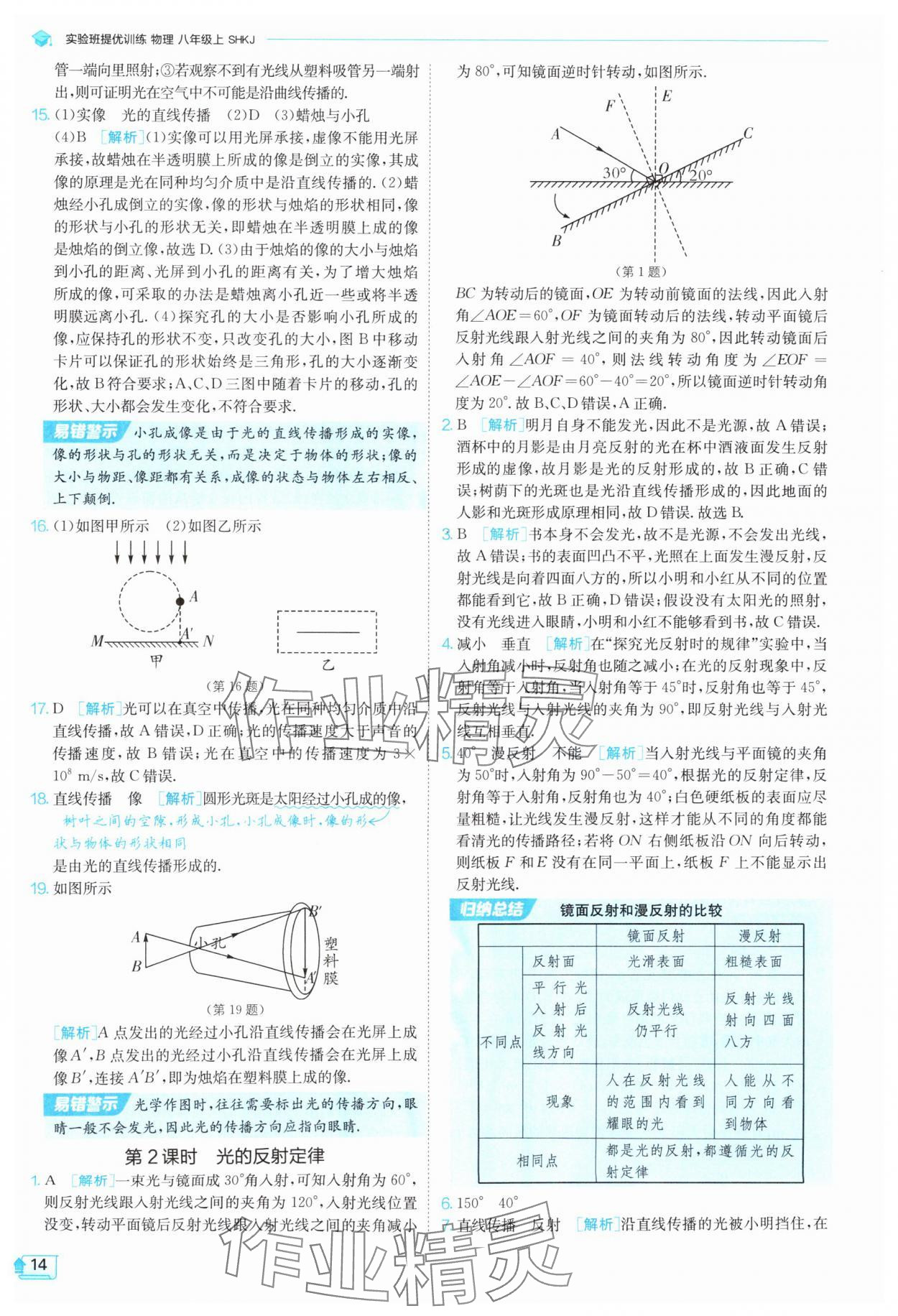2025年實(shí)驗(yàn)班提優(yōu)訓(xùn)練八年級(jí)物理上冊(cè)滬科版 第14頁(yè)