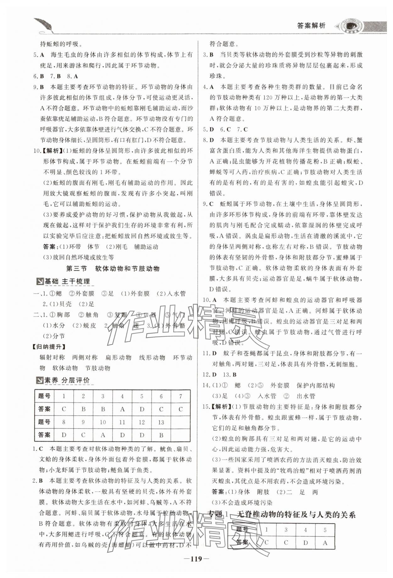 2024年世紀(jì)金榜金榜學(xué)案八年級生物上冊人教版河南專版 參考答案第2頁