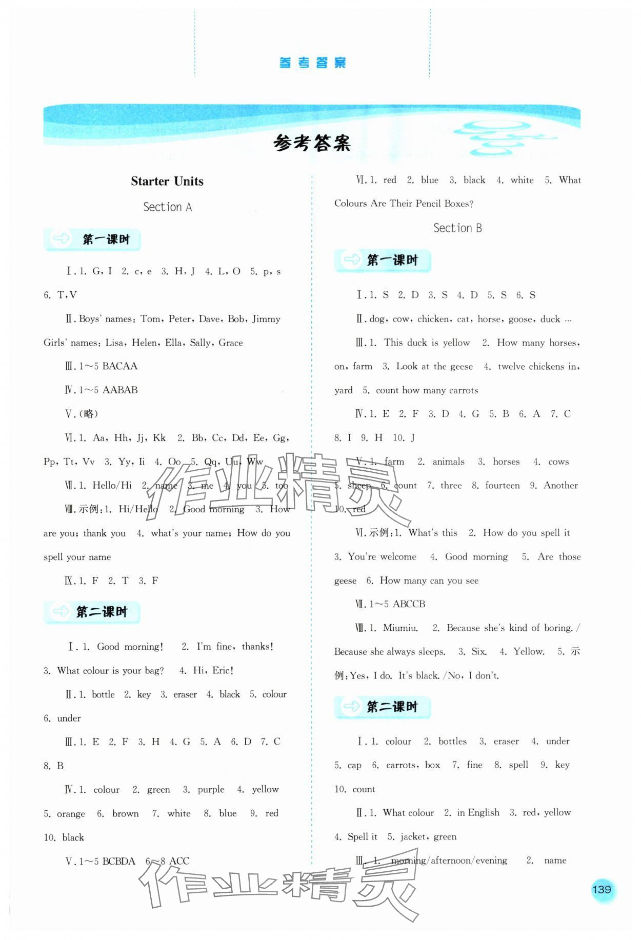 2024年同步訓(xùn)練河北人民出版社七年級英語上冊人教版 第1頁