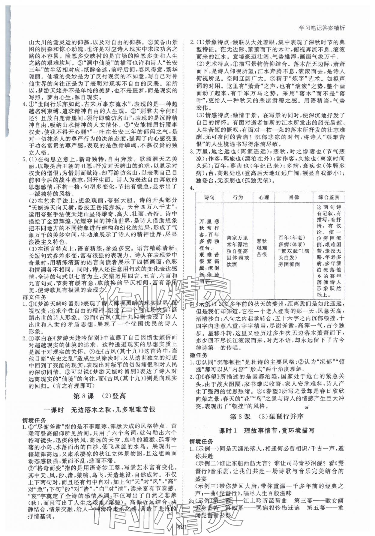 2023年步步高學(xué)習(xí)筆記語(yǔ)文必修上冊(cè) 參考答案第10頁(yè)