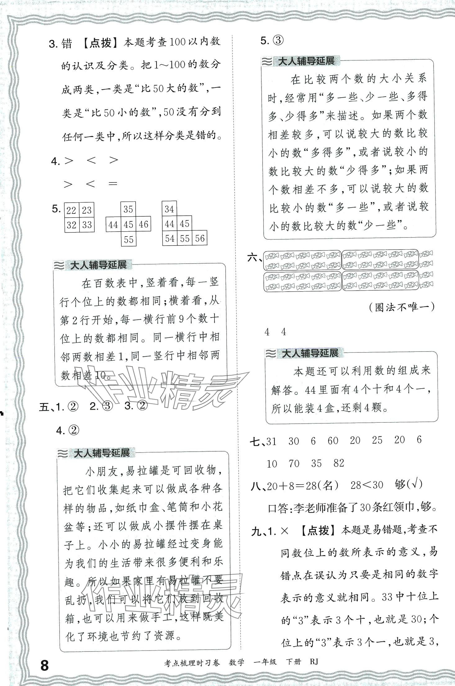 2024年王朝霞考點梳理時習(xí)卷一年級數(shù)學(xué)下冊人教版 第8頁