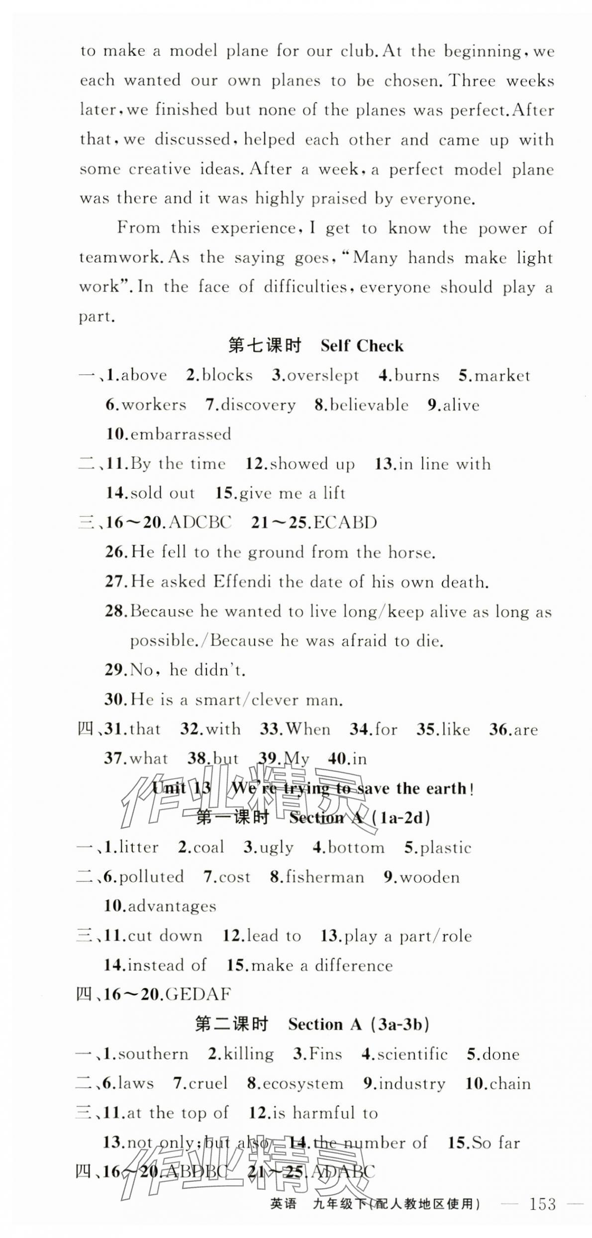 2025年黄冈100分闯关九年级英语下册人教版 第7页