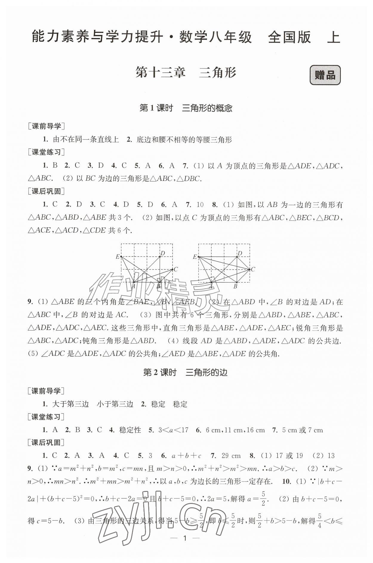 2026年能力素养与学力提升八年级数学上册人教版&nbsp;第1页