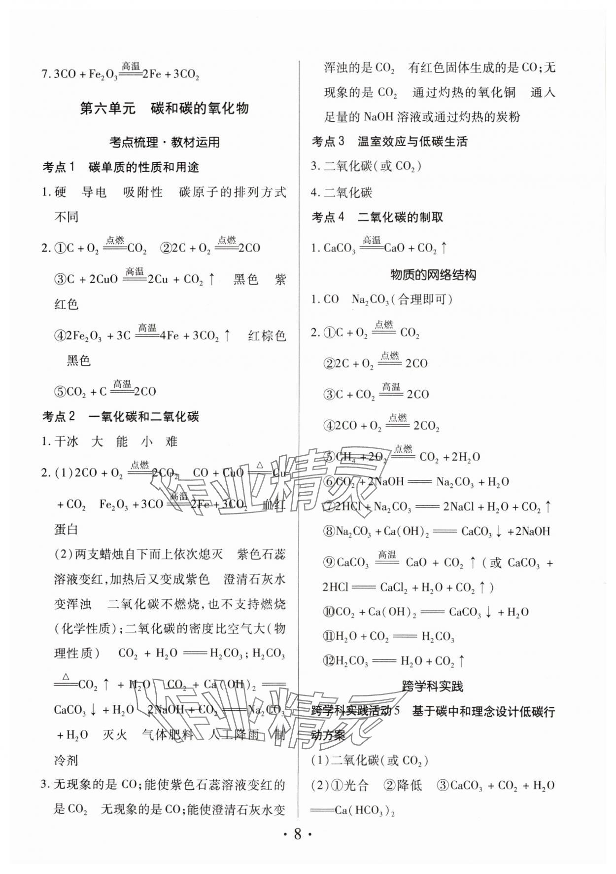 2025年理想中考化学中考河南专版 参考答案第8页