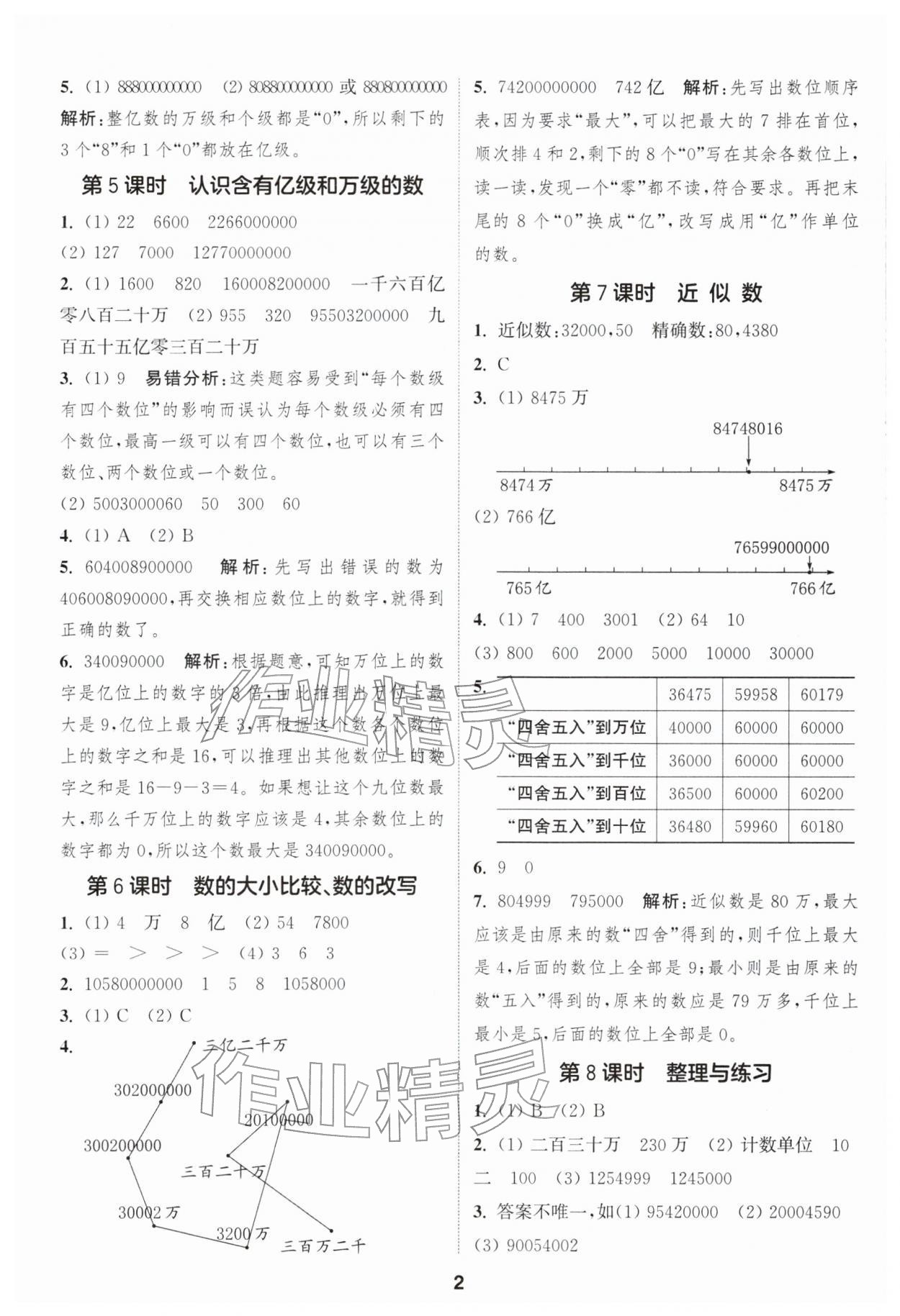 2026年通城学典课时作业本四年级数学下册苏教版江苏专版&nbsp;第2页