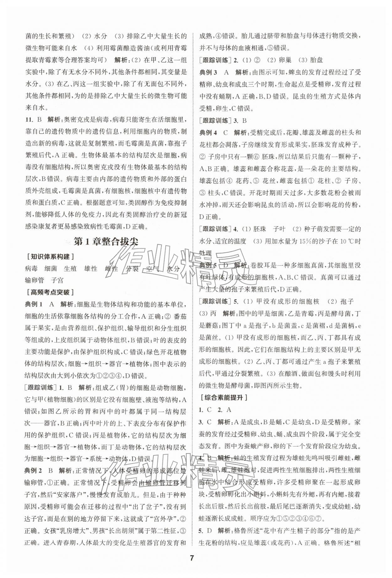 2026年拔尖特训七年级科学下册浙教版&nbsp;第7页