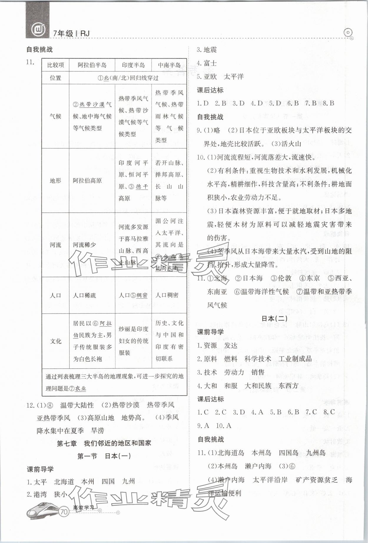 2024年高效通教材精析精練七年級地理下冊人教版 第2頁