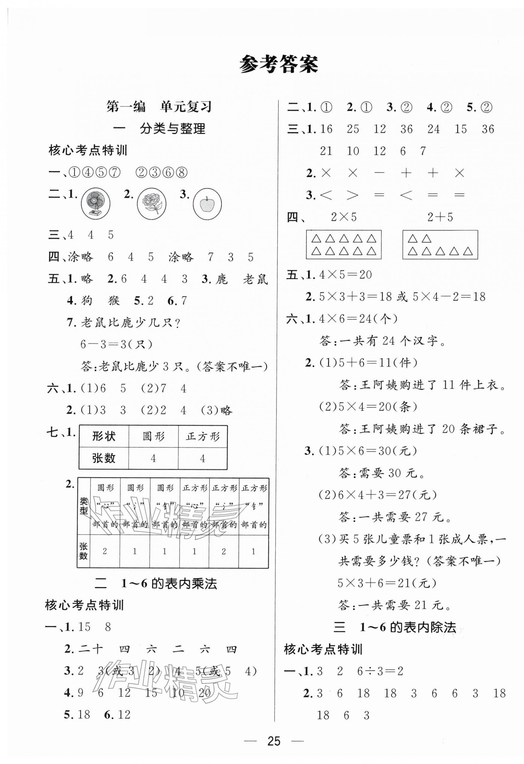 2026年鸿鹄志文化期末冲刺王寒假作业二年级数学人教版&nbsp;第1页