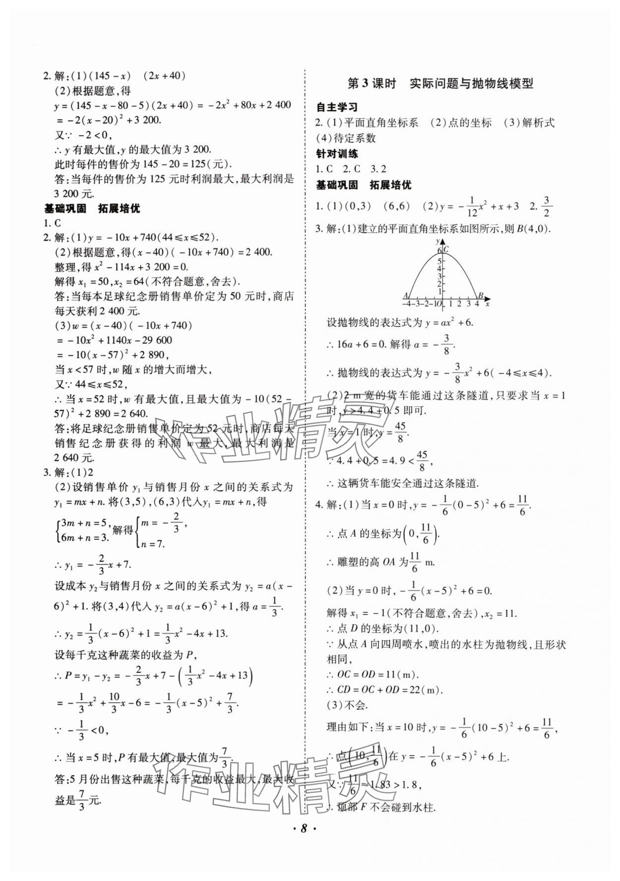 2024年本土攻略九年级数学全一册人教版 参考答案第8页