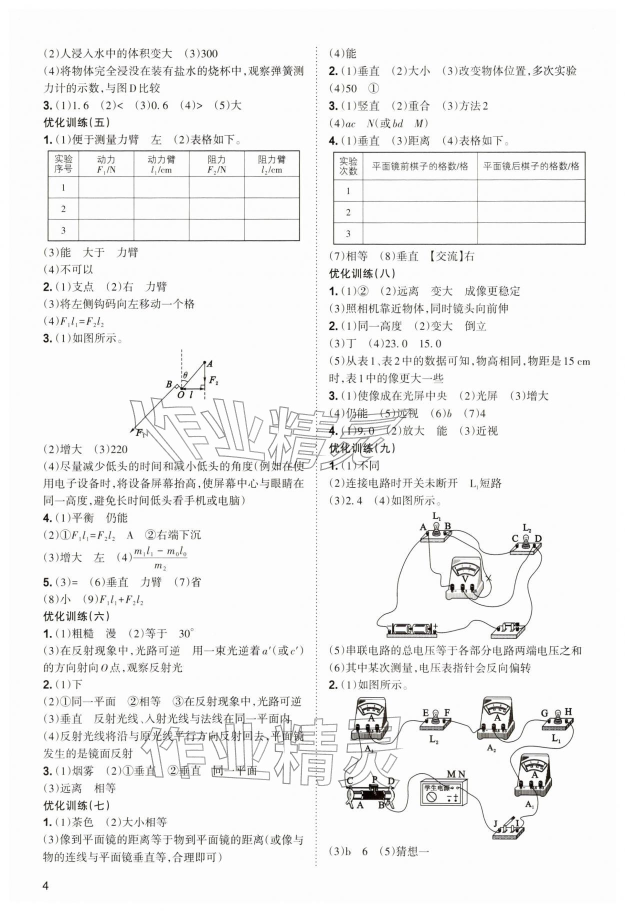 2026年中考复习指导与优化训练物理&nbsp;第4页
