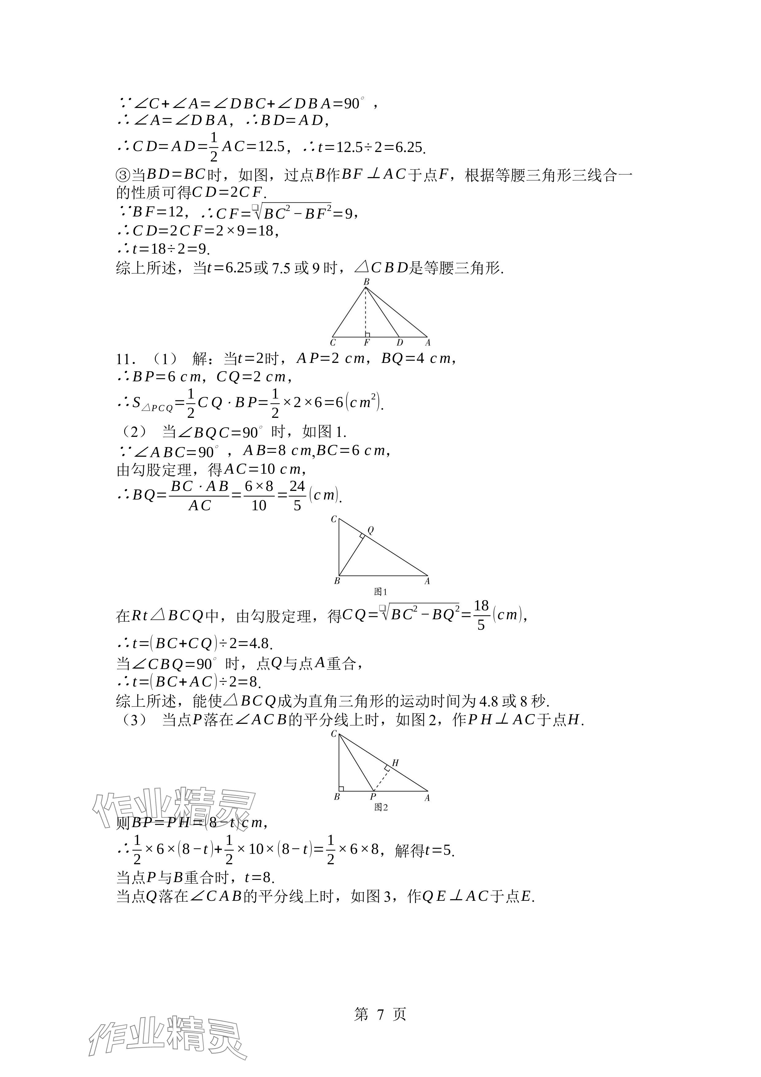 2024年廣東名師講練通八年級數學上冊北師大版深圳專版 參考答案第7頁