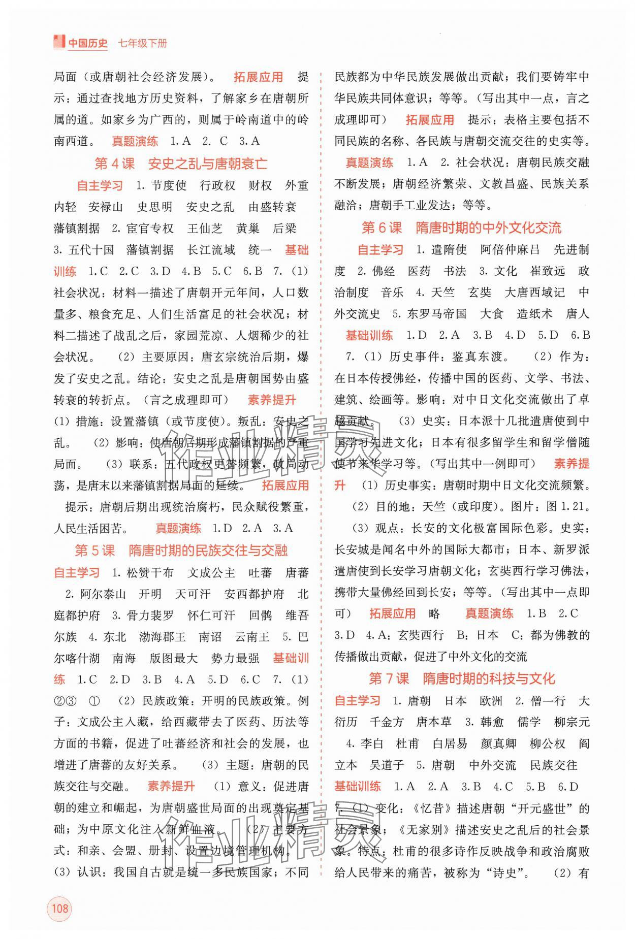 2025年自主学习能力测评七年级历史下册人教版 第2页