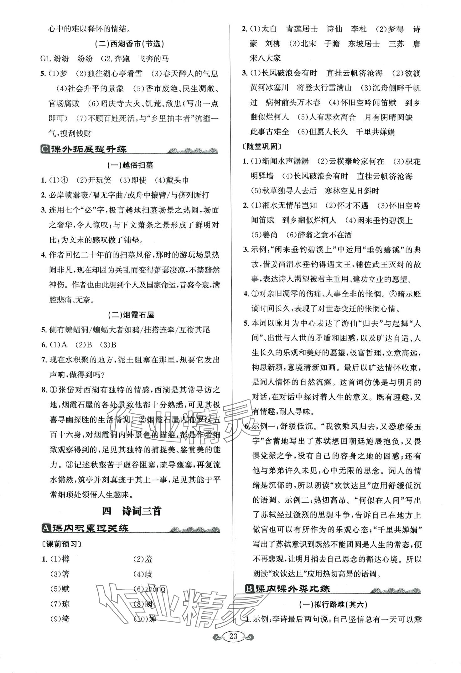 2024年古詩(shī)文與名著閱讀九年級(jí)語(yǔ)文全一冊(cè)人教版 第5頁(yè)