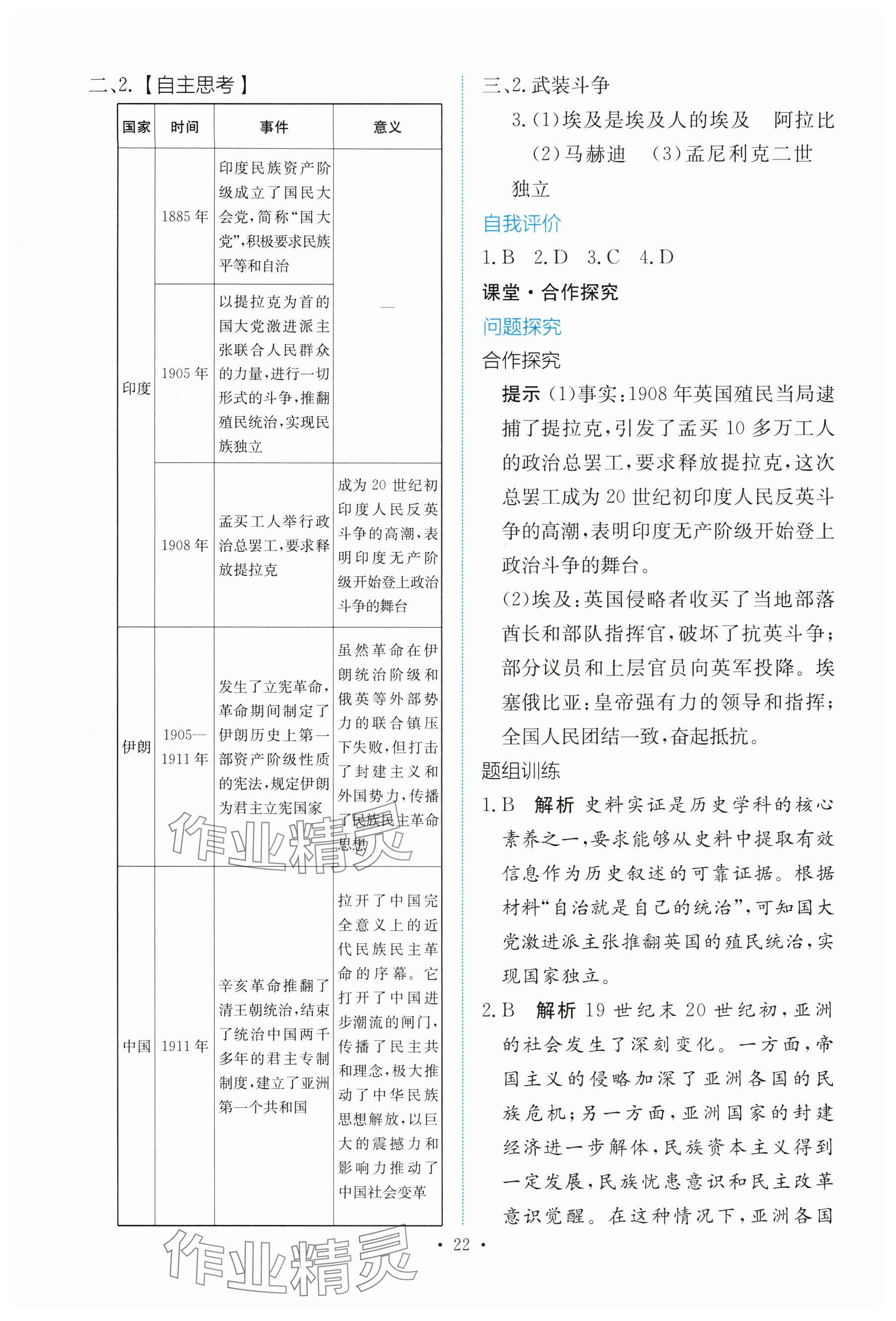 2025年能力培養(yǎng)與測試高中歷史必修下冊人教版 參考答案第21頁