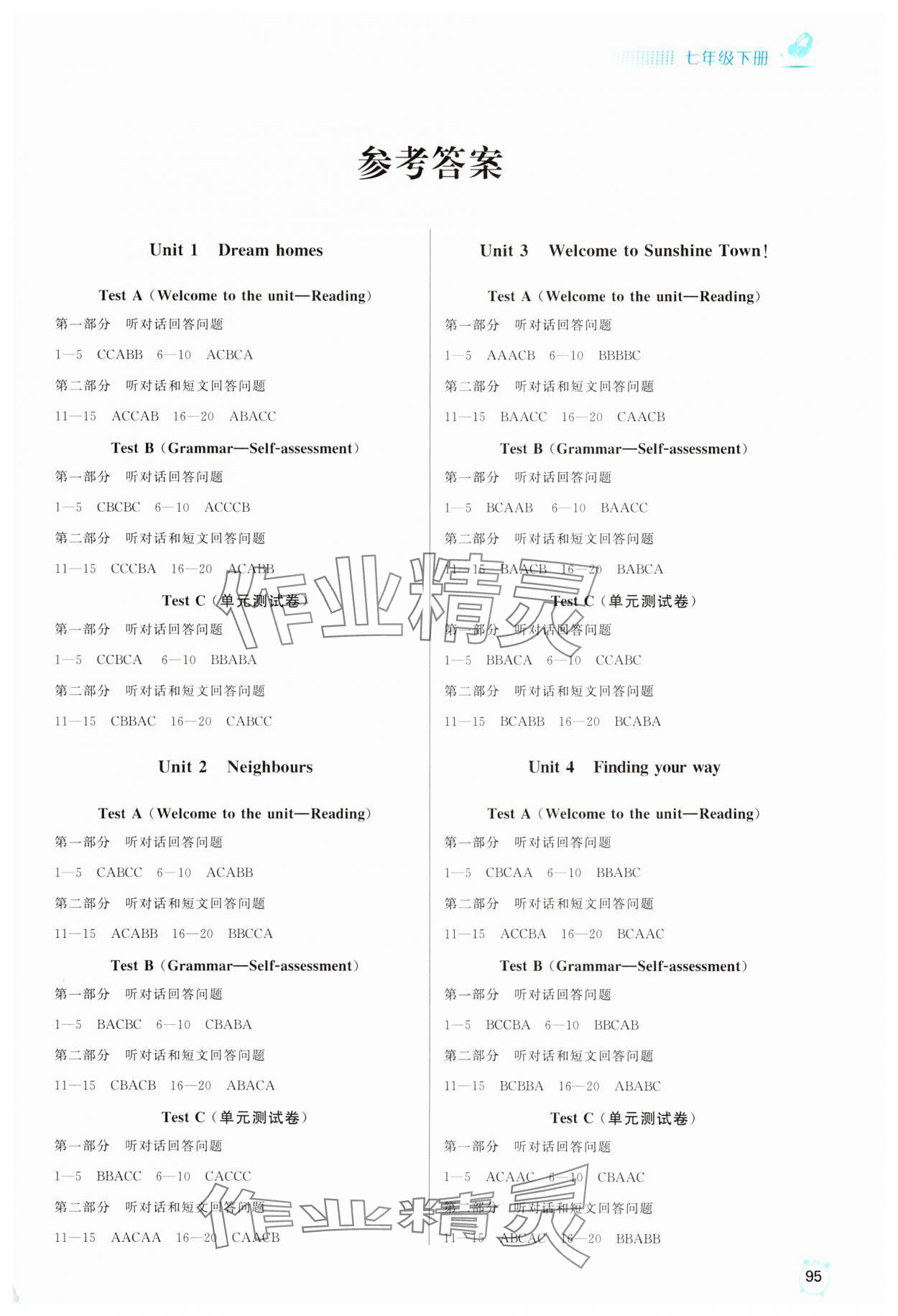 2024年人機(jī)對話考試聽力模擬試題七年級英語下冊譯林版 第1頁