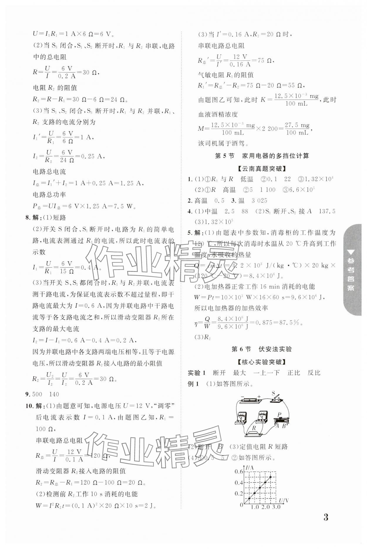 2024年中考新突破物理云南專版 參考答案第3頁(yè)