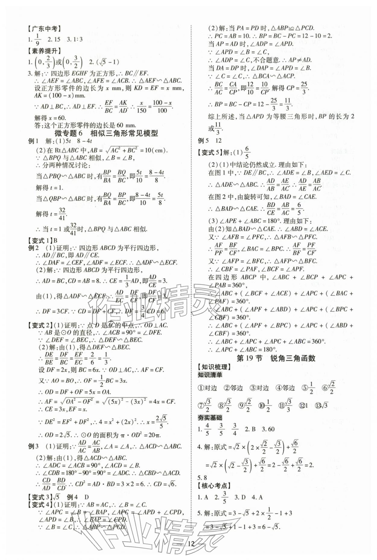 2026年中考冲刺数学广东专版&nbsp;第12页