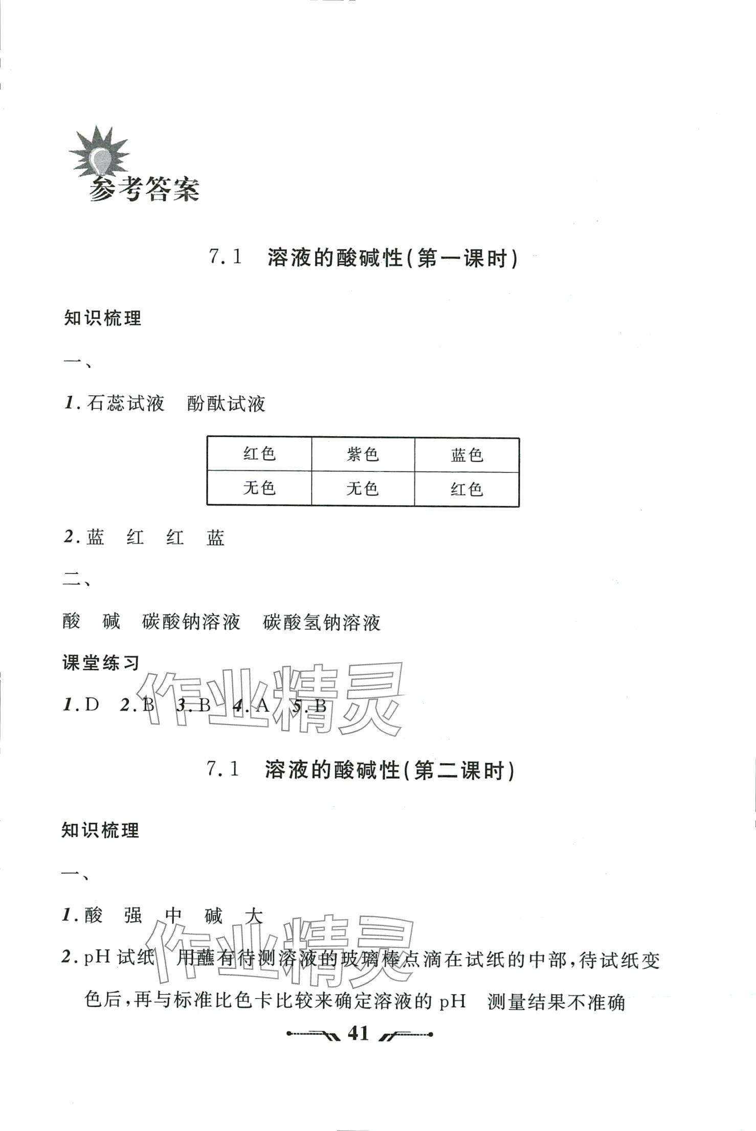 2024年新课程新教材导航学九年级化学下册沪教版 参考答案第1页