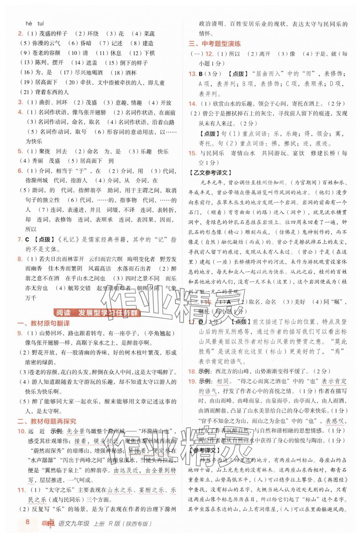 2025年综合应用创新题典中点九年级语文上册人教版陕西专版 第8页