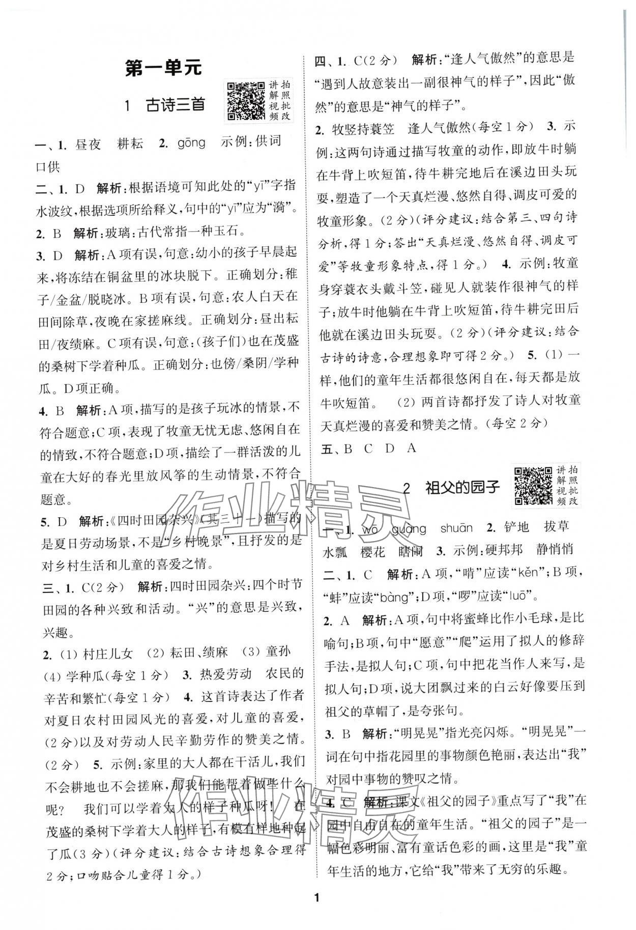 2025年拔尖特訓(xùn)五年級語文下冊人教版浙江專版 第1頁