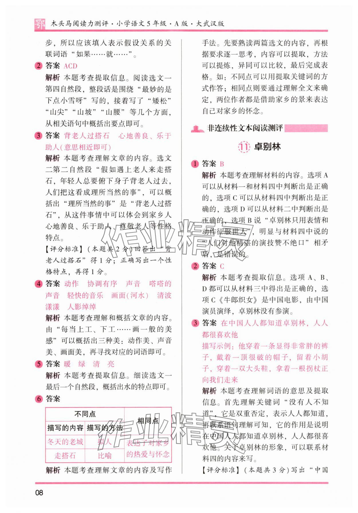 2025年木頭馬閱讀力測評五年級語文全一冊人教版A版武漢專版 第8頁