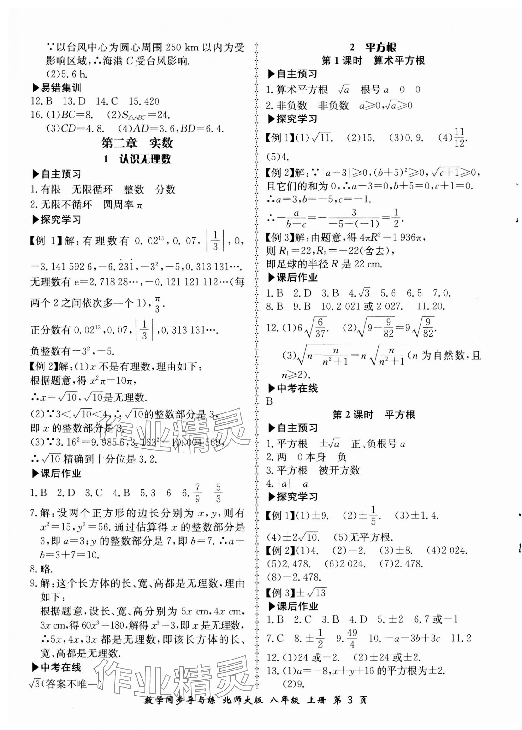 2023年新學案同步導與練八年級數(shù)學上冊北師大版 第3頁