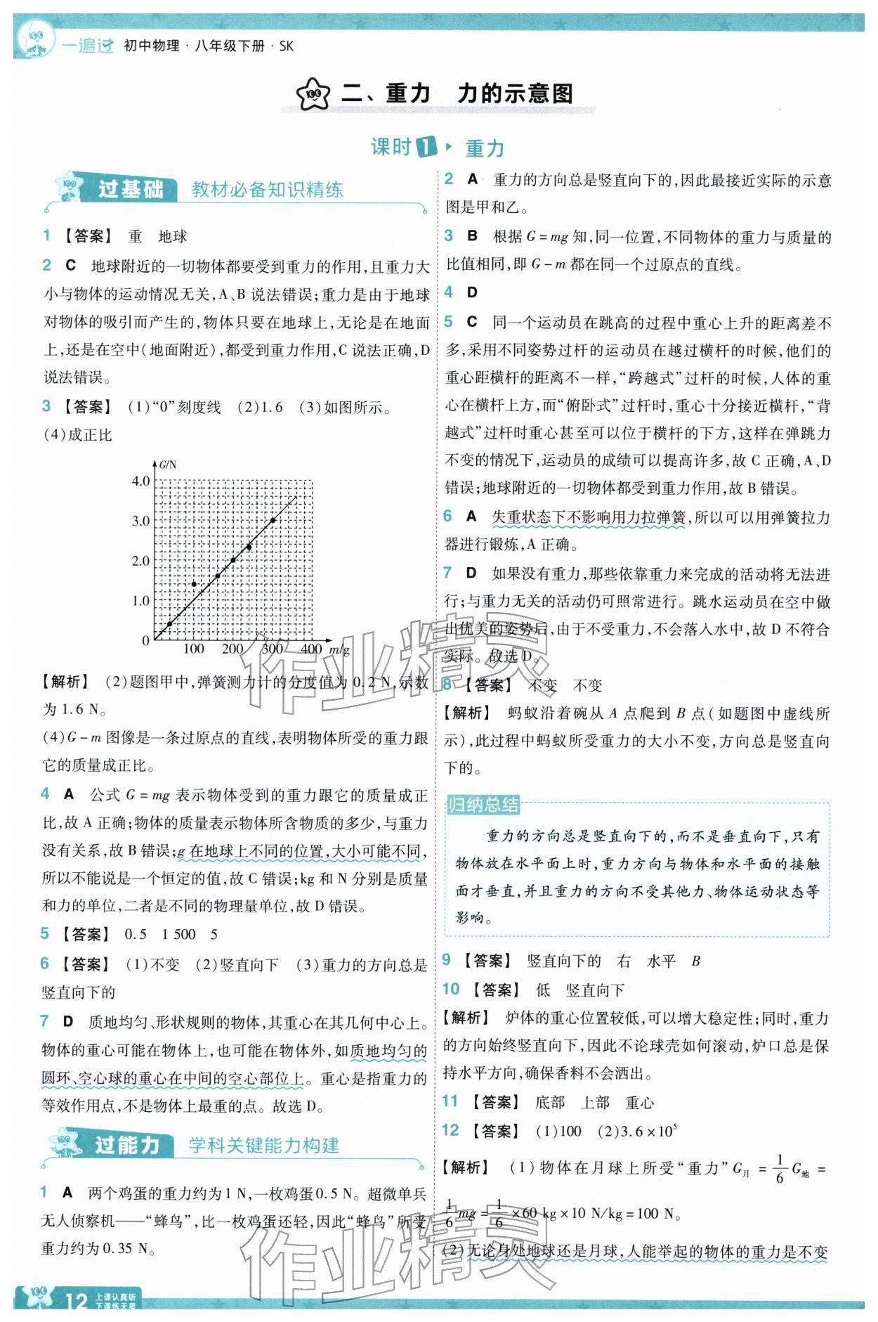 2026年一遍过八年级物理下册苏科版&nbsp;第14页