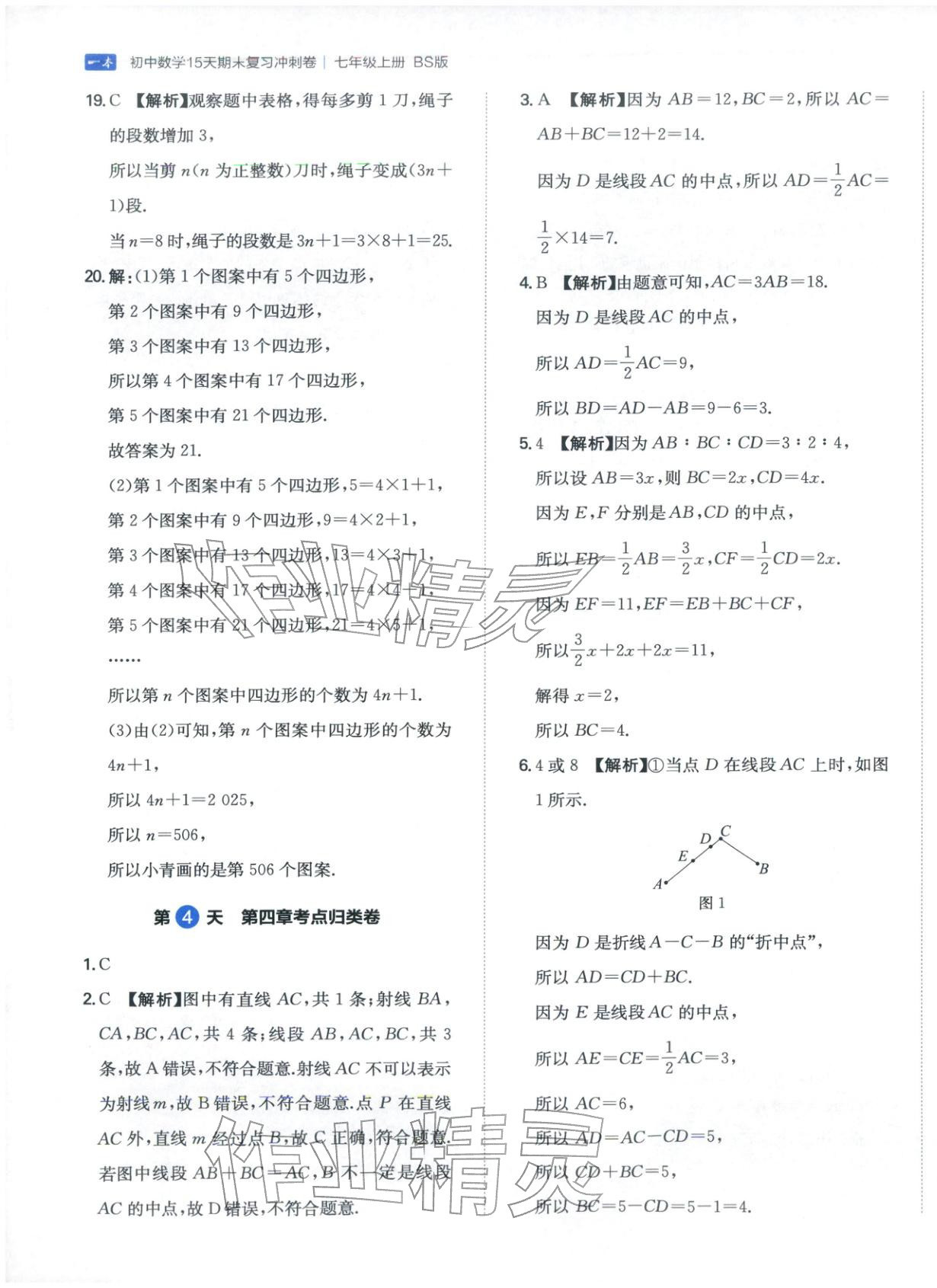 2025年15天期末復習沖刺卷七年級數(shù)學上冊北師大版&nbsp;第5頁