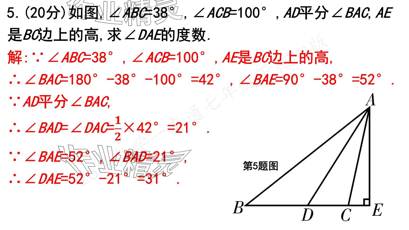 2025年一本通武漢出版社七年級數(shù)學(xué)下冊北師大版核心版 參考答案第122頁