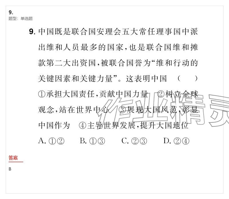 2026年优质课堂导学案九年级道德与法治下册人教版&nbsp;参考答案第49页