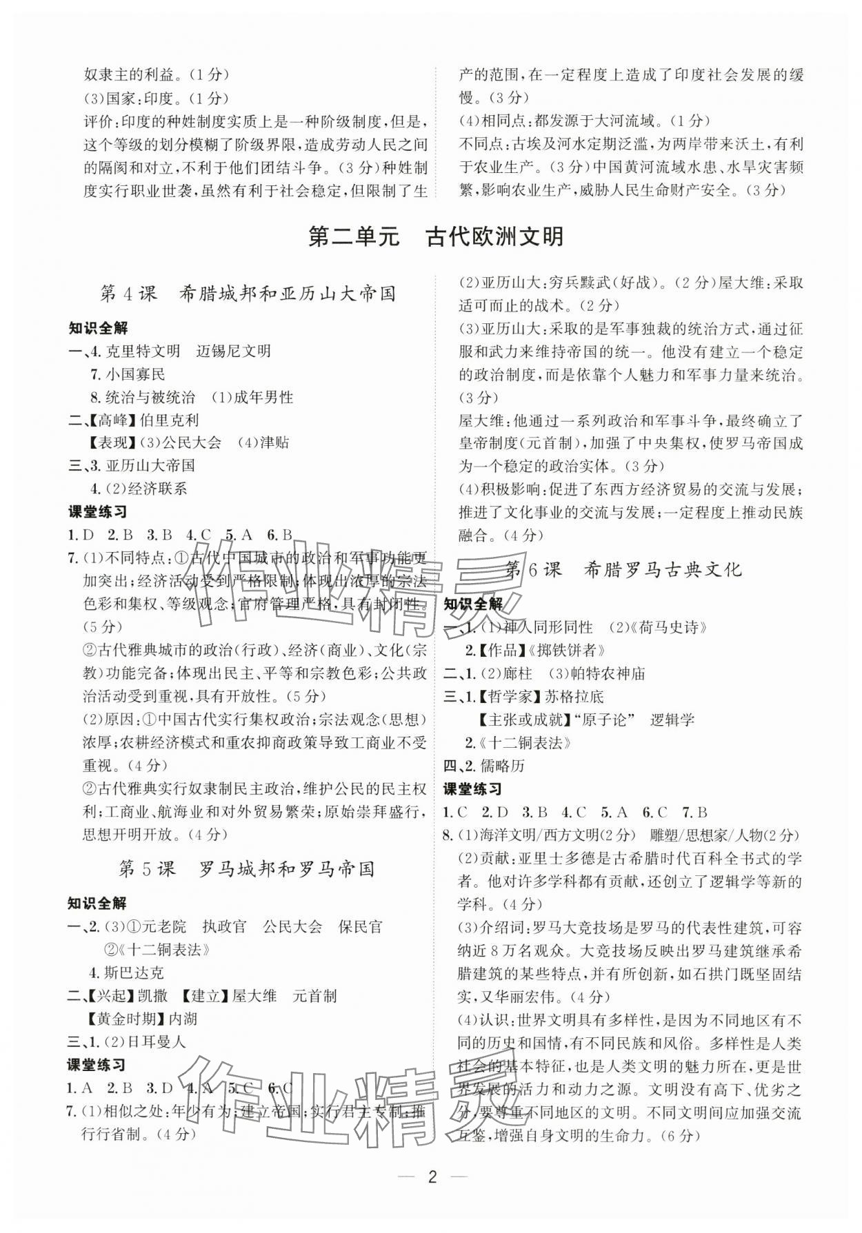 2024年考點專練九年級歷史全一冊人教版深圳專版 第2頁