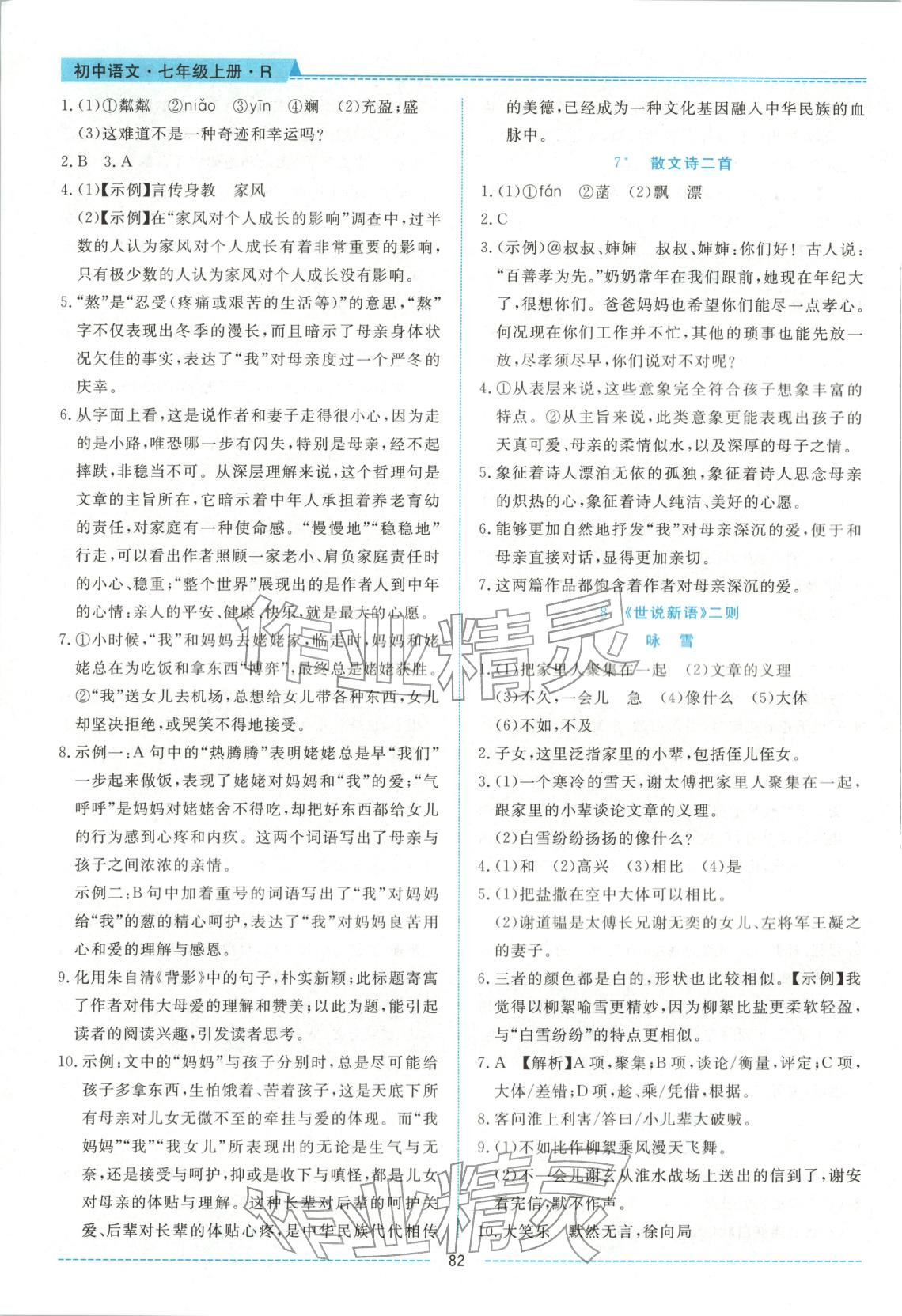 2025年績(jī)優(yōu)課堂高效提升滿分備考七年級(jí)語(yǔ)文上冊(cè)人教版&nbsp;第4頁(yè)