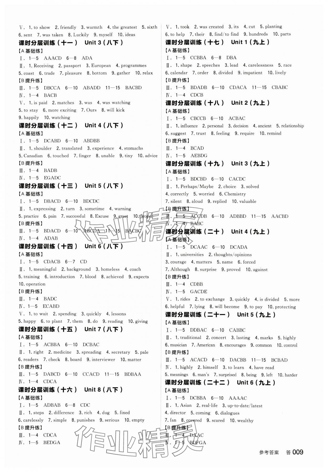 2025年全品中考復(fù)習(xí)方案英語(yǔ)中考宿遷專版 參考答案第8頁(yè)