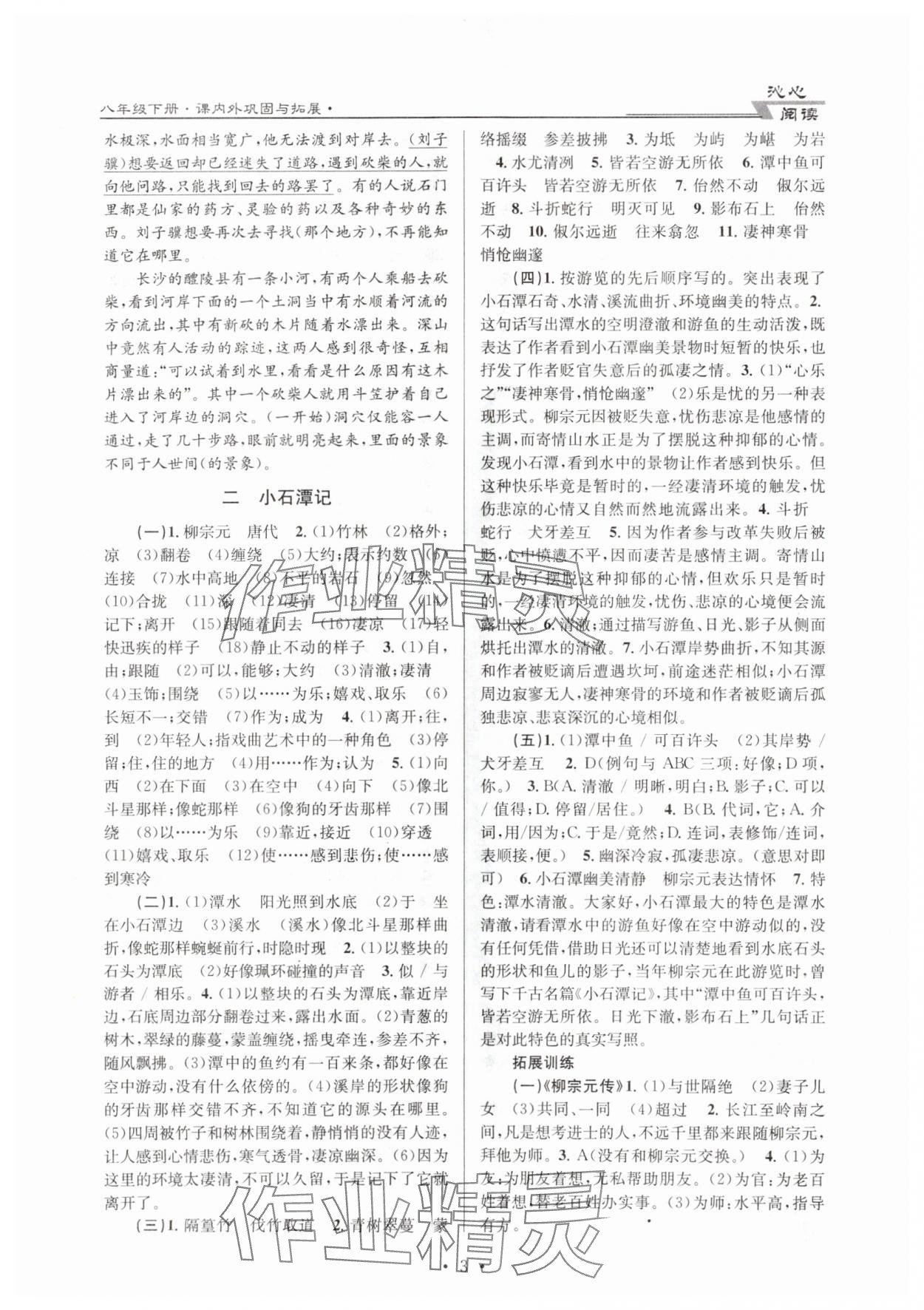 2024年文言文課內(nèi)外鞏固與拓展天津科學(xué)技術(shù)出版社八年級(jí)語(yǔ)文下冊(cè)人教版 第3頁(yè)