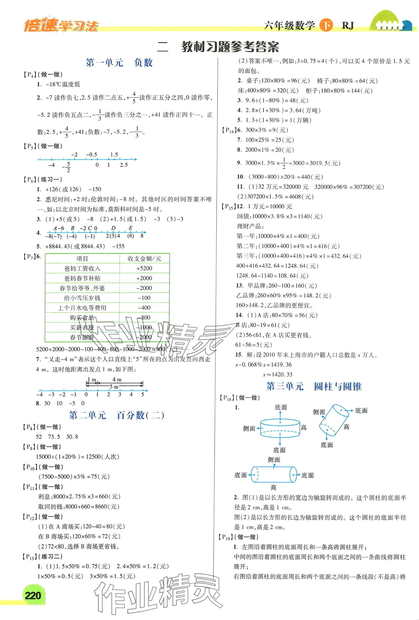 2024年倍速學(xué)習(xí)法六年級數(shù)學(xué)下冊人教版 第6頁