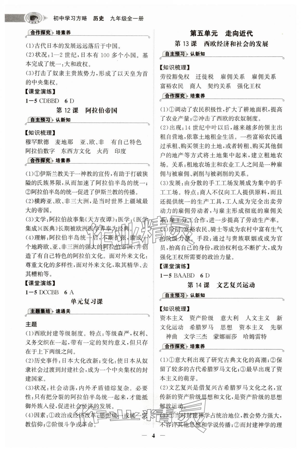 2025年世纪金榜初中学习方略九年级历史全一册人教版深圳专版&nbsp;第4页