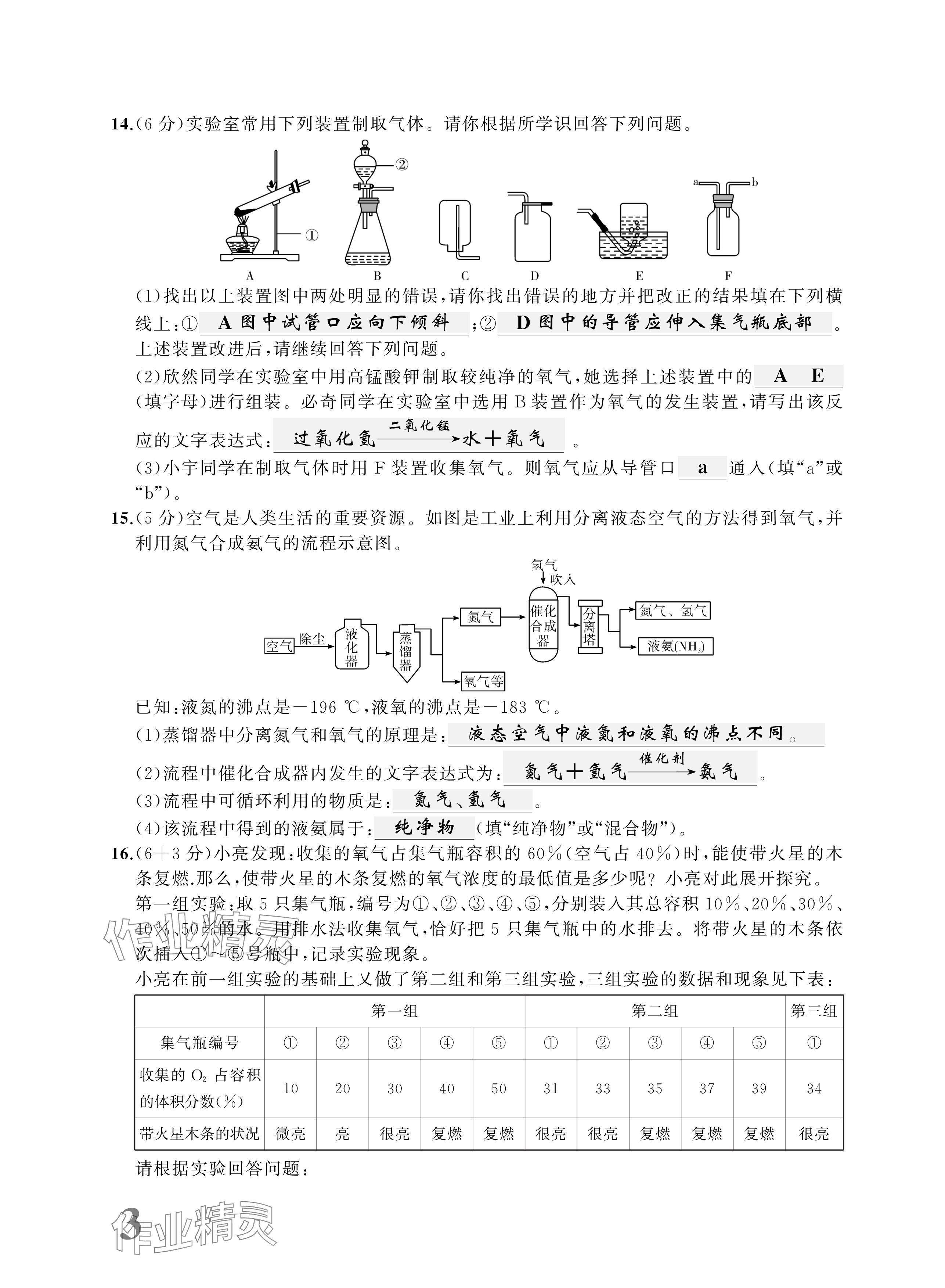 2025年優(yōu)等生中考試題精選化學(xué)安徽專版 參考答案第3頁