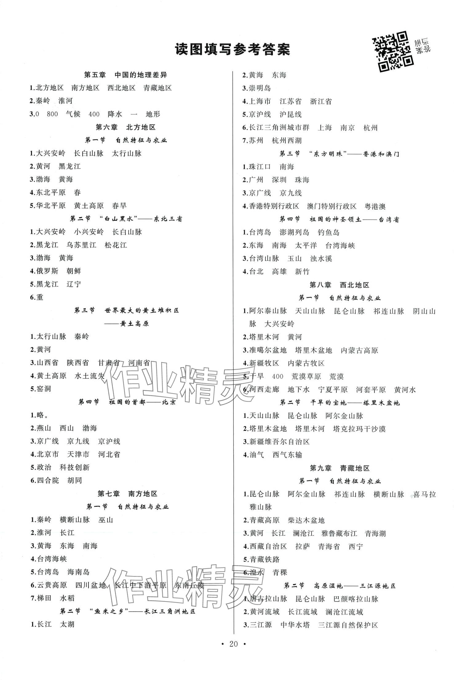 2024年状元成才路创优作业八年级地理下册人教版 第5页