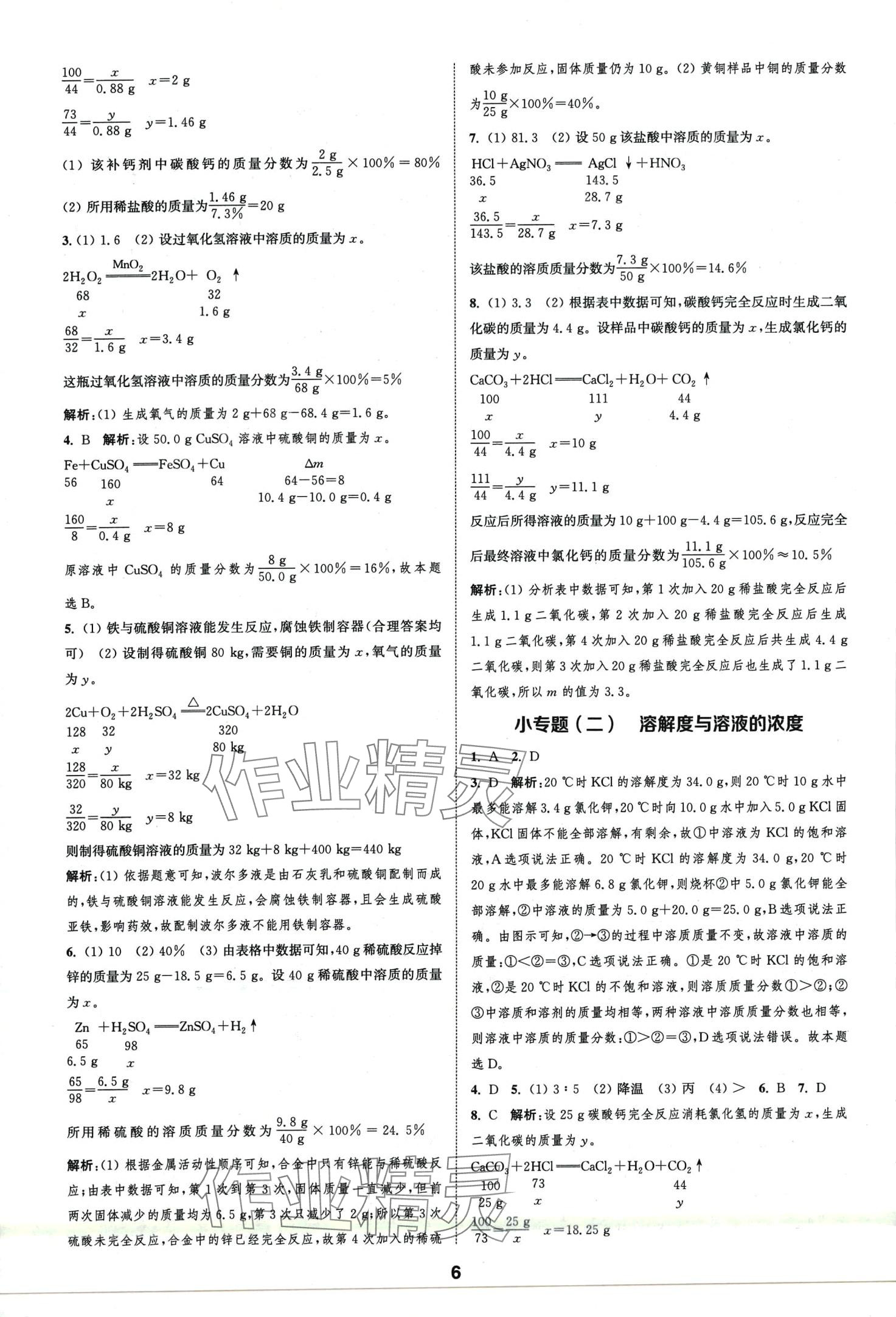 2024年通城學(xué)典課時(shí)作業(yè)本九年級化學(xué)下冊人教版安徽專版 第6頁