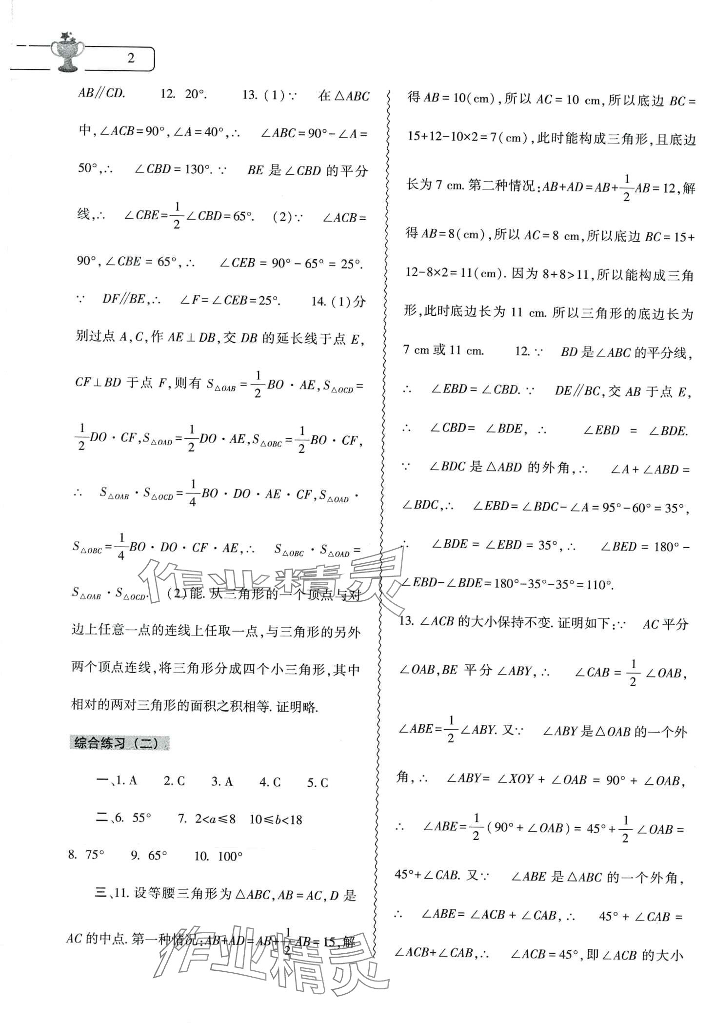 2024年寒假作业本大象出版社八年级数学人教版 第2页