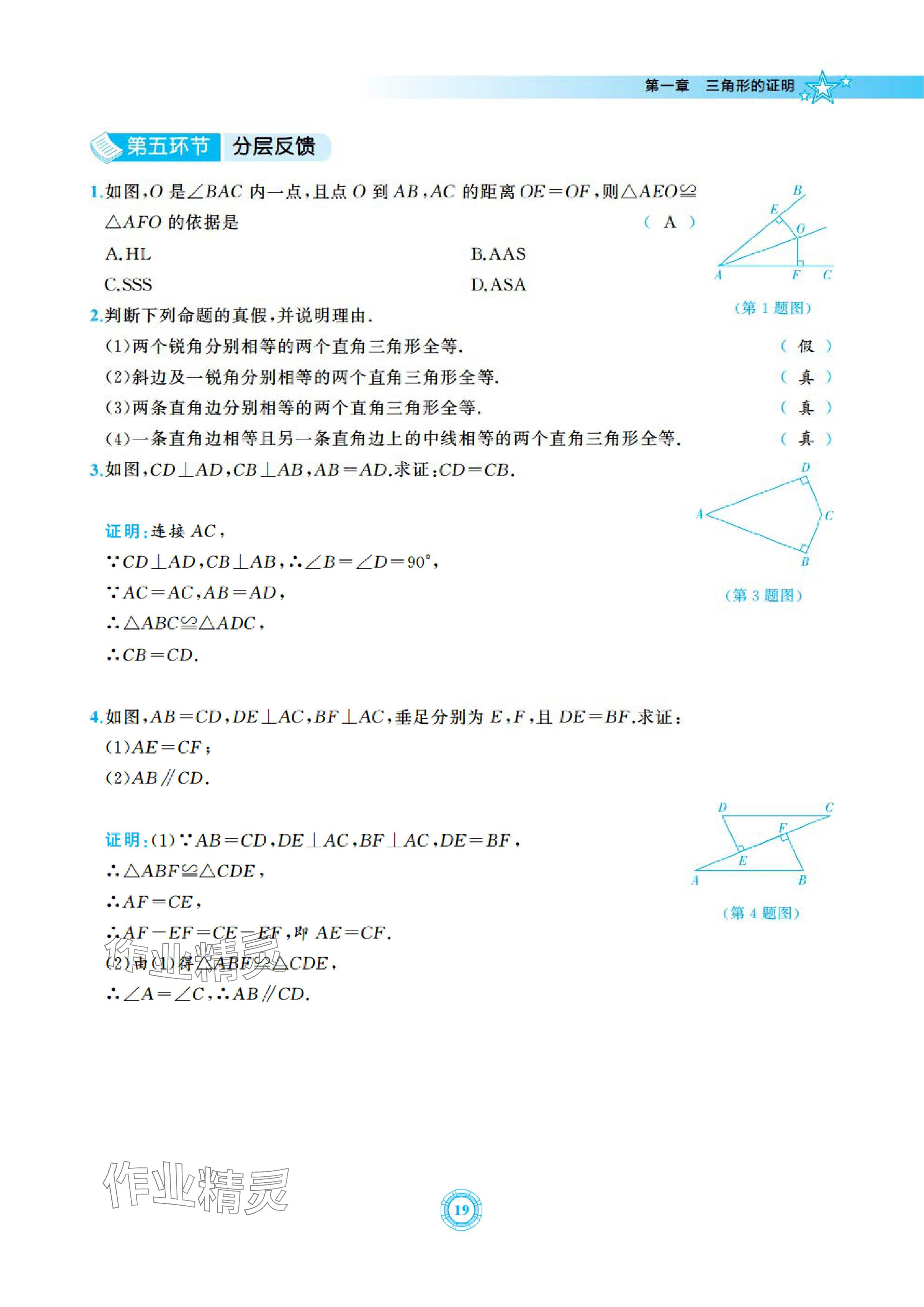 2024年五環(huán)導(dǎo)學(xué)八年級(jí)數(shù)學(xué)下冊(cè)北師大版 參考答案第19頁(yè)