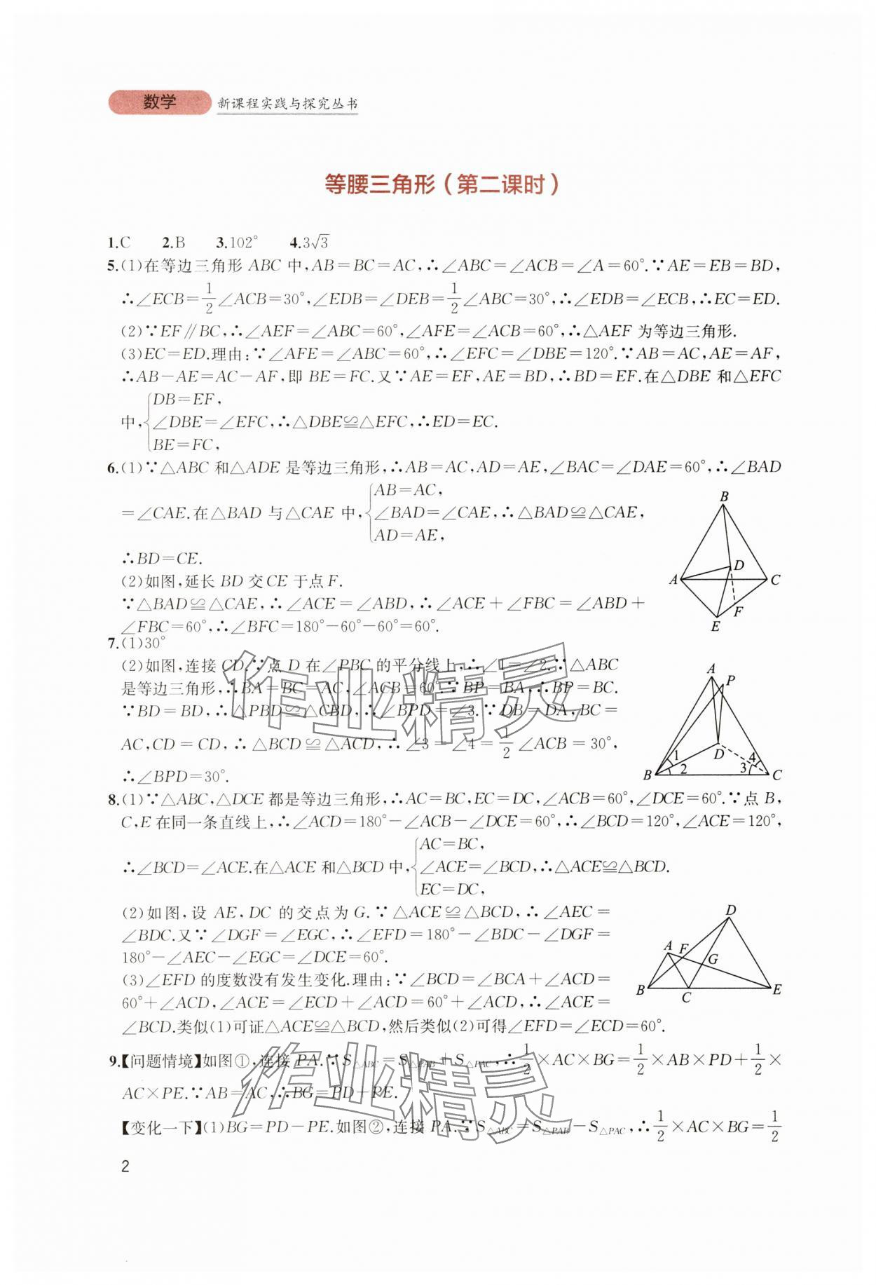 2025年新課程實踐與探究叢書八年級數(shù)學下冊北師大版 第2頁